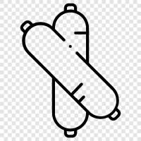 sausage links, breakfast sausage, bratwurst, chorizo icon svg