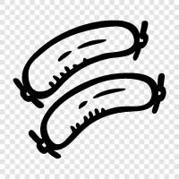 sausage making, sausage making equipment, sausage links, sausage casings icon svg