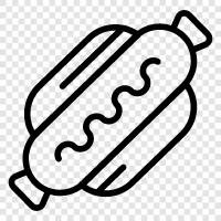 sausages, frankfurters, dogs, hot dogs icon svg