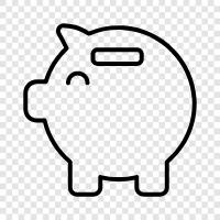 Saving, Money, Budgeting, Piggy Bank icon svg