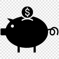 Saving for Future, Investing, Money, Credit icon svg