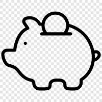 Savings Account, Money Jar, Coin Jar, Piggy Bank for Kids icon svg