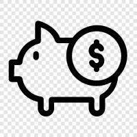 Savings Account, Debt, Money, Invest icon svg