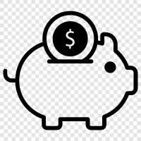 Savings Account, Debt Reduction, Budgeting, Investing icon svg