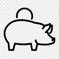 Savings Account, Money Bank, Coin Bank, Piggy Bank icon svg