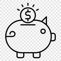 Savings, Money, Budget, Invest icon svg