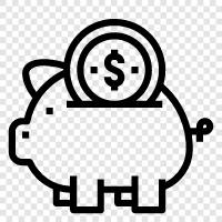 Savings, Budget, Invest, Earning icon svg