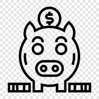 Savings, Bank, Coin, Money icon svg