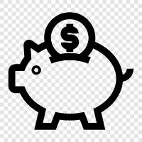 Savings, Money, Cash, Bank icon svg