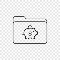 Сберегательная папка, денежная папка, банковская папка, кассовая папка Значок svg