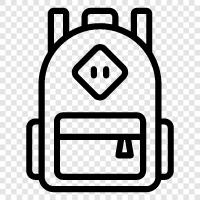 schule, studentin, rucksack, schulbedarf symbol