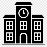 school, classrooms, schools, school building construction icon svg