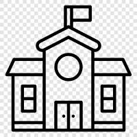 school, building, classrooms, teacher icon svg