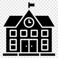 school, school building design, school design, school construction icon svg