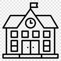 school, school building, school building design, school construction icon svg