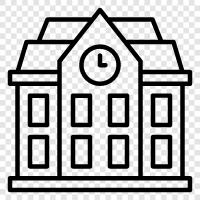 school, architecture, school building design, school building construction icon svg