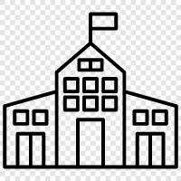 school, school building construction, school construction, school construction project icon svg