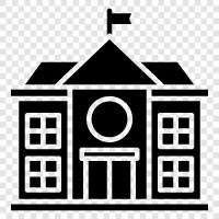 school, school building design, school building construction, school building renovation icon svg