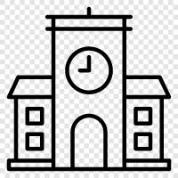 school, classroom, building, school district icon svg