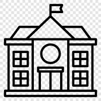 school, school building project, school construction, school renovation icon svg