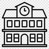 school, building, classrooms, education icon svg