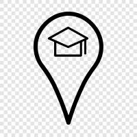 school location, college location, university location, education location icon svg