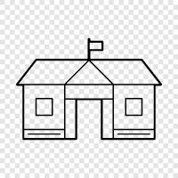 school, building, schoolhouse, classrooms icon svg