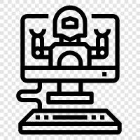 science fiction, android, android robot, droid icon svg