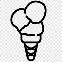 Scoops, Flavors, Sundaes, Gelato icon svg