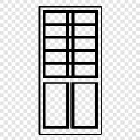 bildschirm, tür, fensterschirm, fensterbehandlung symbol