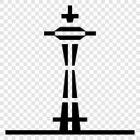 Seattle, Washington, USA, Space Needle icon svg