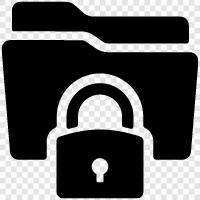sichere Ordner, Passwortschutz, Verschlüsselung, Ordnersicherheit symbol