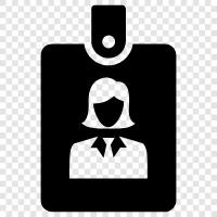 security badge, access badge, identification, employee badge icon svg