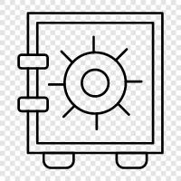 security box, safe, lock, key icon svg