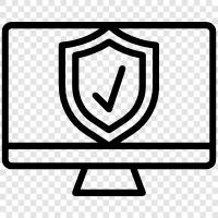 security computer, antivirus software, spyware, malware icon svg