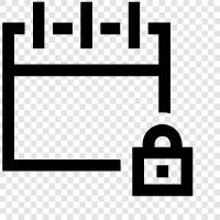 security lock calendar, business lock calendar, personal lock calendar, Lock Calendar icon svg