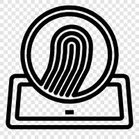 security, authentication, identification, Fingerprint icon svg