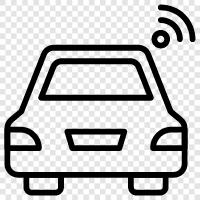 самоуправляющиеся автомобили, автономные транспортные средства, автомобили без водителя, самоуправляемые автомобили Значок svg