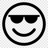 selfie, cool, smile, emoticon icon svg