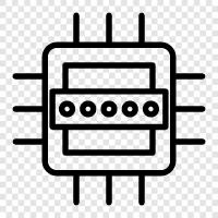 полупроводник, микроконтролер, микрокомпьютер, микропроцессор Значок svg