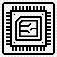 semiconductor, microcontroller, silicon, integrated circuits icon svg