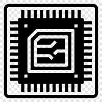 semiconductor, microcontroller, microprocessor, embedded controller icon svg