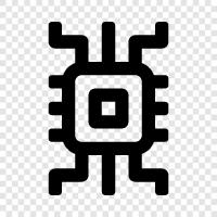 semiconductor, microcontroller, microprocessor, digital signal processor icon svg