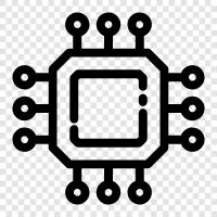 semiconductor, microcontroller, silicon, chip icon svg