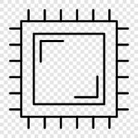 semiconductor, microprocessor, chip, silicon icon svg