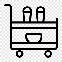 server cart, serving station, serving cart stand, serving cart table icon svg