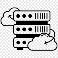 сервер, облако, технология серверов, хостинг серверов Значок svg