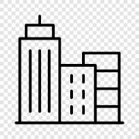 settlement, urban, center, downtown icon svg