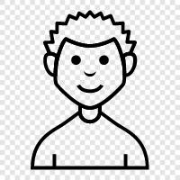 shaggy, man, curly hair, man with curly hair icon svg