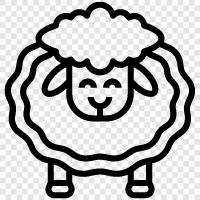 sheep, farm, farming, wool icon svg